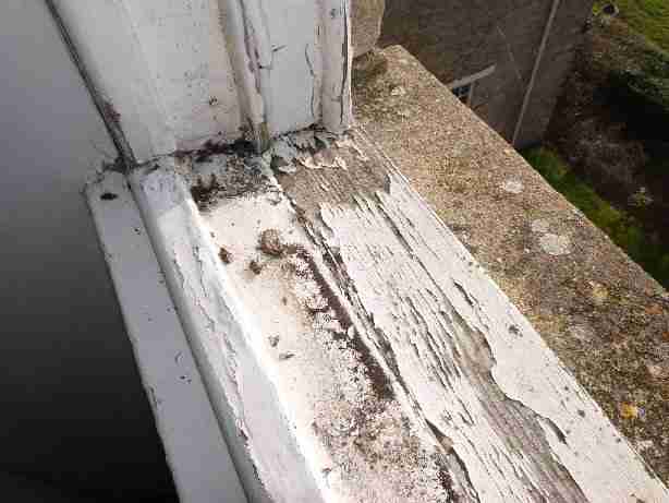 Image of old flaking paintwork.